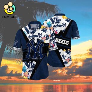 Mlb New York Yankees Flower Swing Into Sunset Hawaiian Shirt 4
