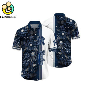 Mlb New York Yankees Flower Tropical Hawaiian Shirt 1