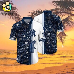 Mlb New York Yankees Flower Tropical Hawaiian Shirt 2