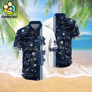Mlb New York Yankees Flower Tropical Hawaiian Shirt 3
