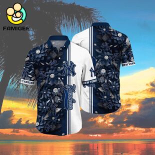 Mlb New York Yankees Flower Tropical Hawaiian Shirt 4