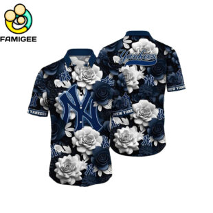 Mlb New York Yankees Flowers Hawaiian Shirt 1