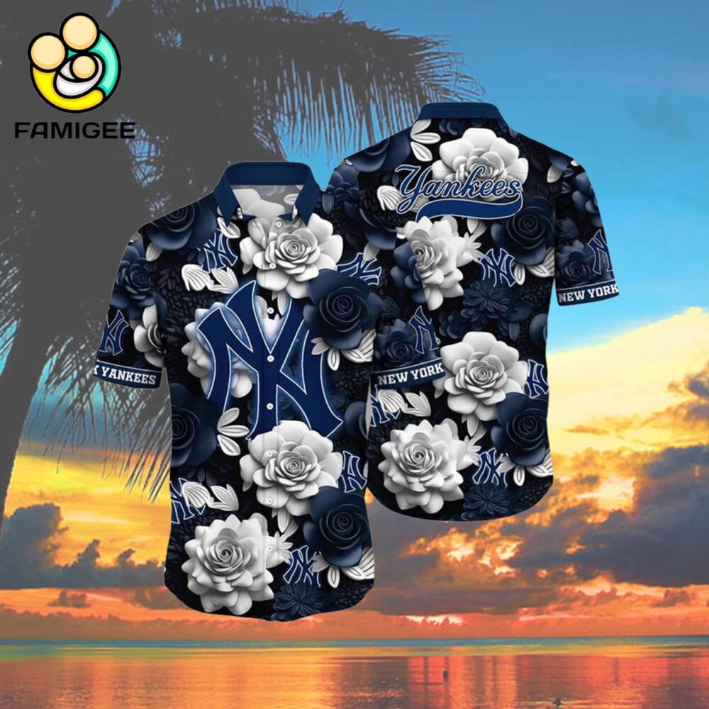 Mlb New York Yankees Flowers Hawaiian Shirt 4