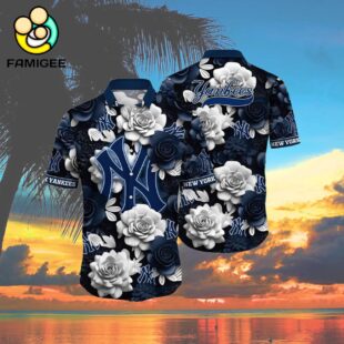 Mlb New York Yankees Flowers Hawaiian Shirt 4