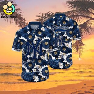Mlb New York Yankees Hitting Flowers Hawaiian Shirt 2