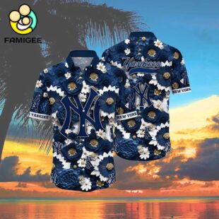 Mlb New York Yankees Hitting Flowers Hawaiian Shirt 4