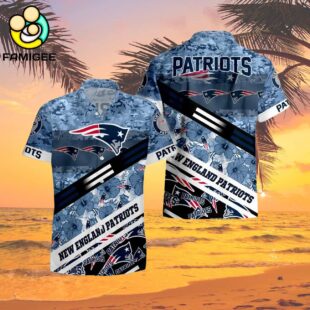 New England Patriots Nfl 3d Camo Floral T Hawaiian Shirt 2