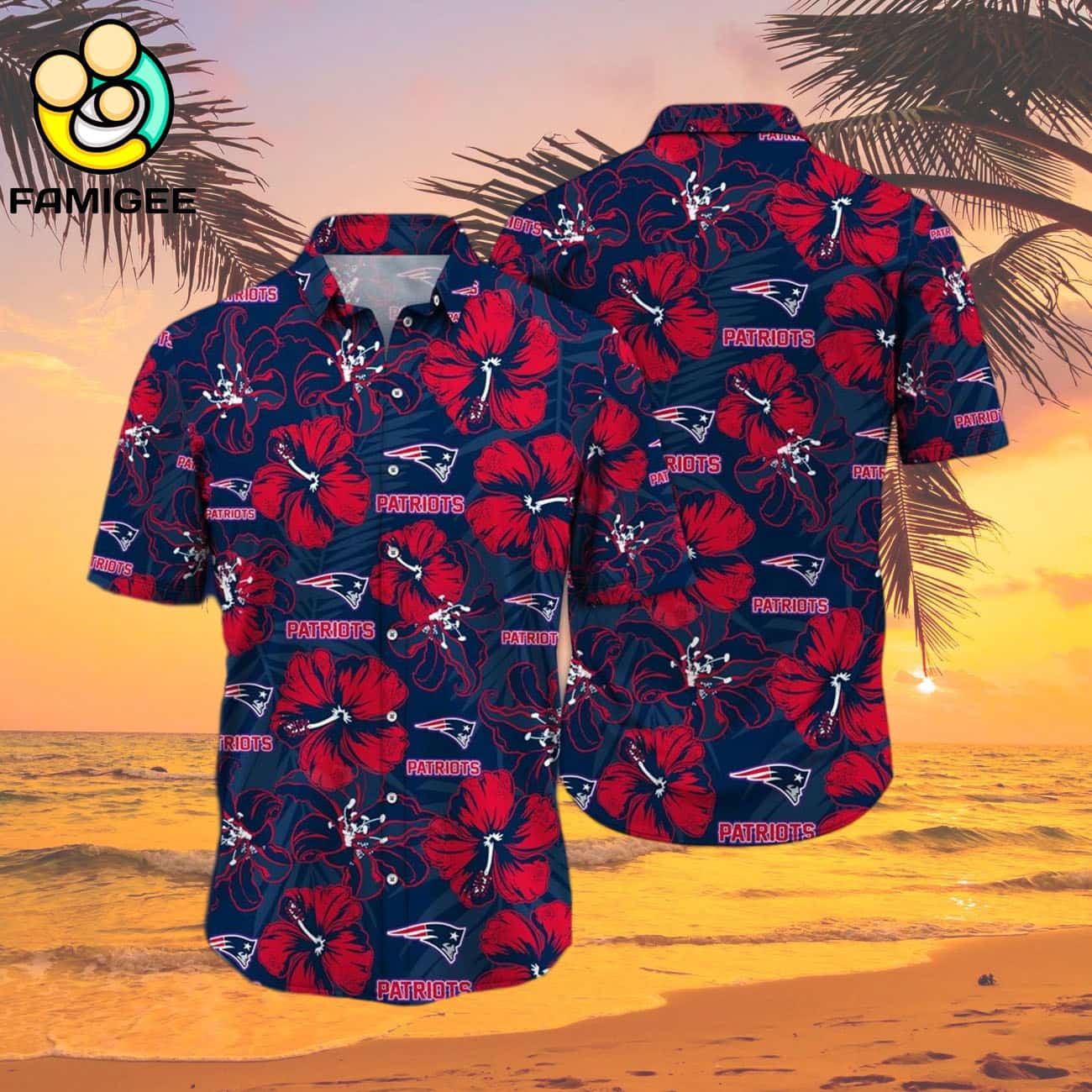 New England Patriots Nfl Floral Button Hawaiian Shirt New England Patriots Nfl Floral Button Hawaiian Shirt