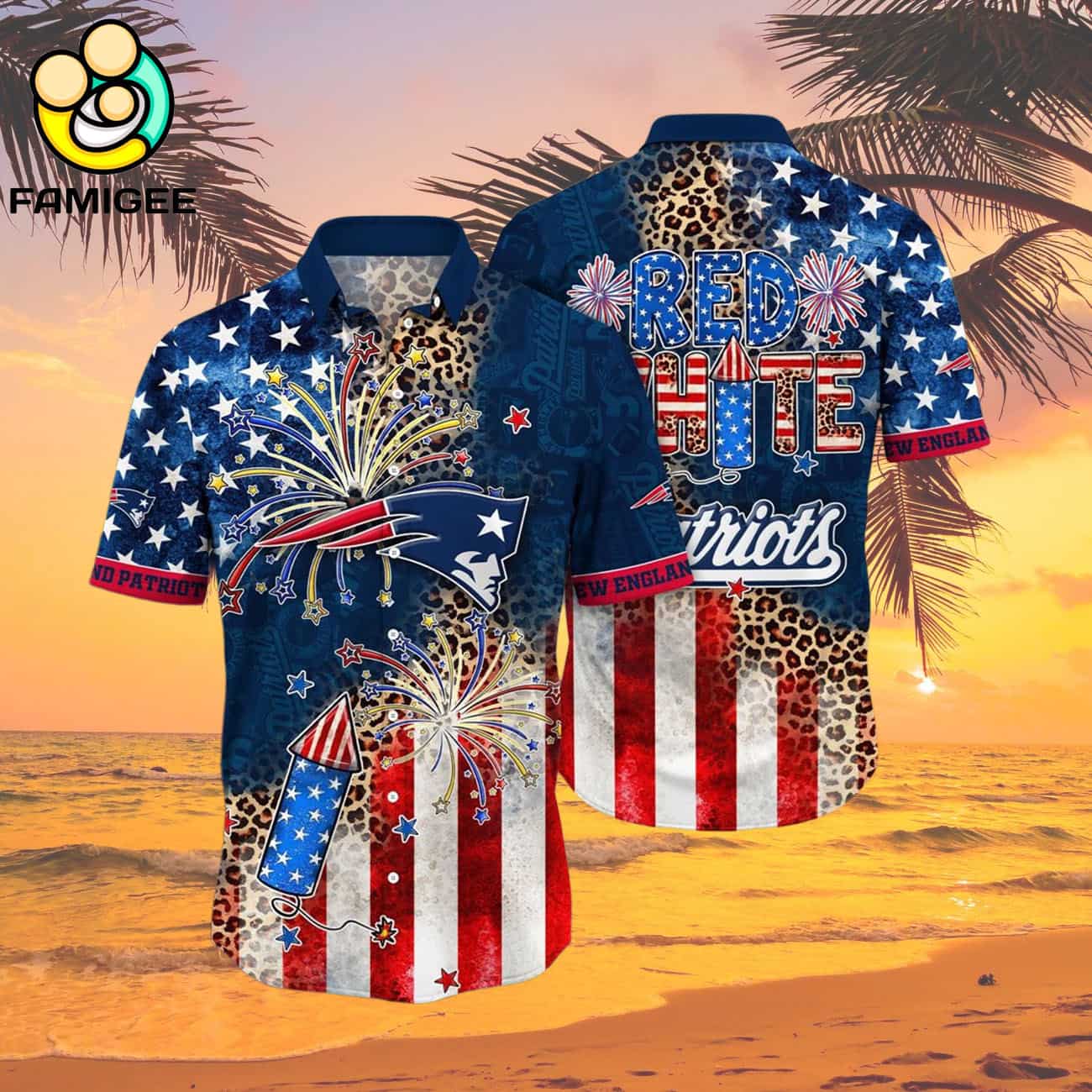 New England Patriots Nfl T Independence Day New Summer Hawaiian Shirt New England Patriots Nfl T Independence Day New Summer Hawaiian Shirt