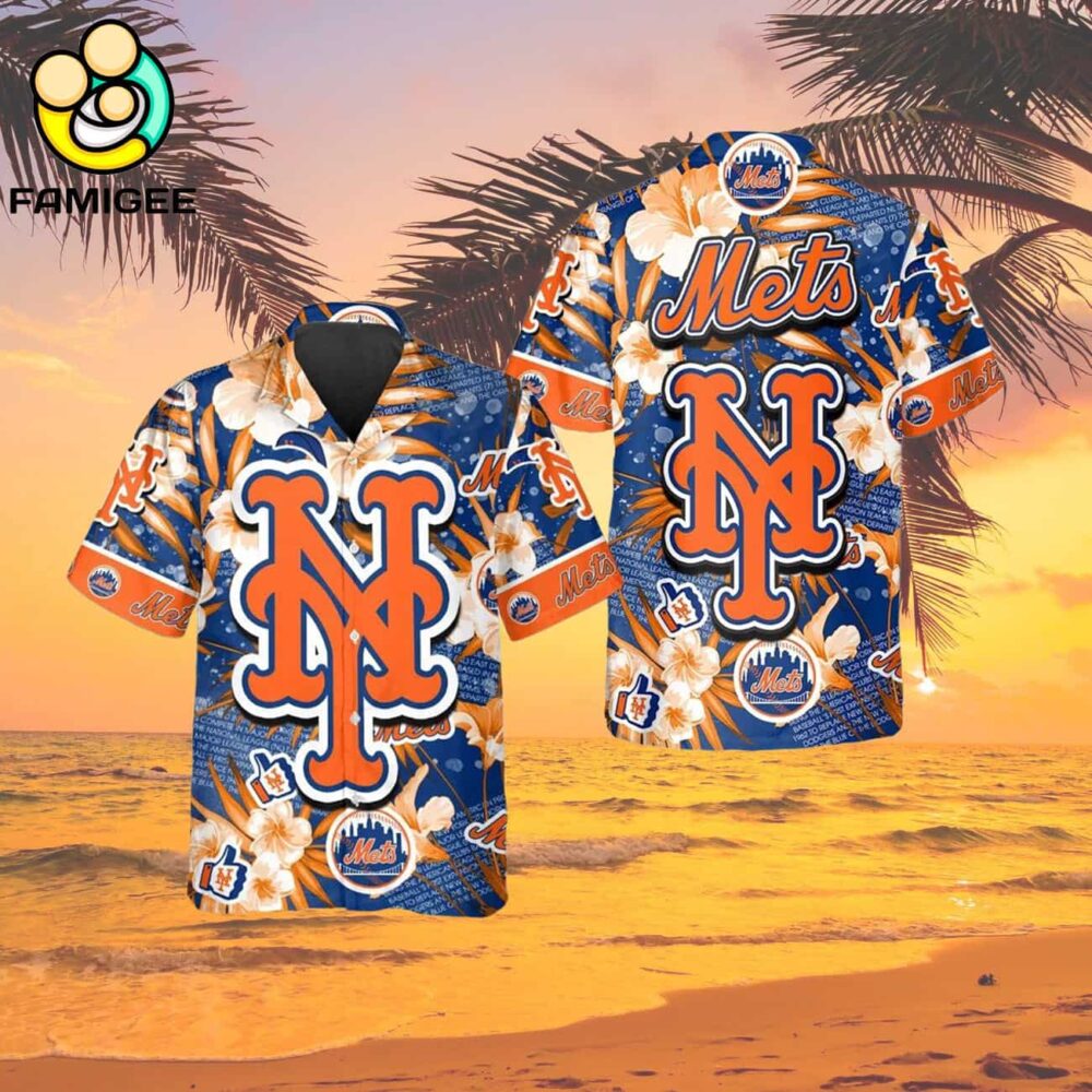 New York Mets Mlb Flowers Hawaiian Shirt 2