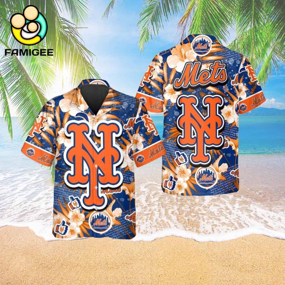 New York Mets Mlb Flowers Hawaiian Shirt 3