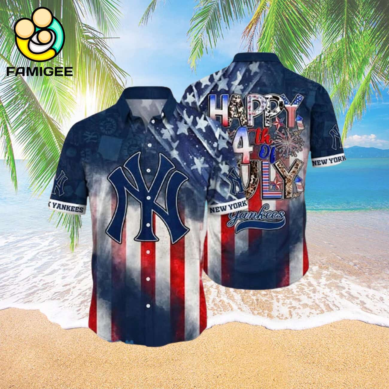 New York Yankees 4th Of July Independence Day Hawaiian Shirt New York Yankees 4th Of July Independence Day Hawaiian Shirt