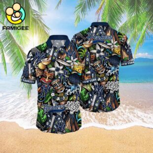 New York Yankees Mlb Tiki Flower Hawaiian Shirt 3