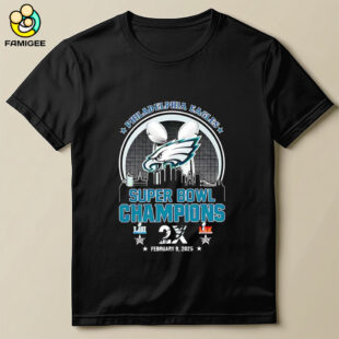 Philadelphia Eagles Super Bowl Champions 2x 2025 Skyline Shirt