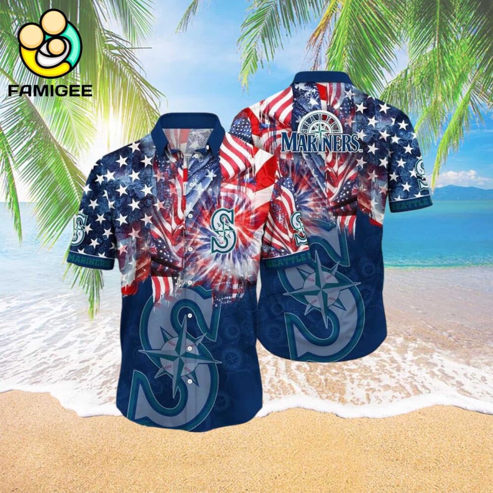 Seattle Mariners Independence Day 4th Of July Hawaiian Shirt 3