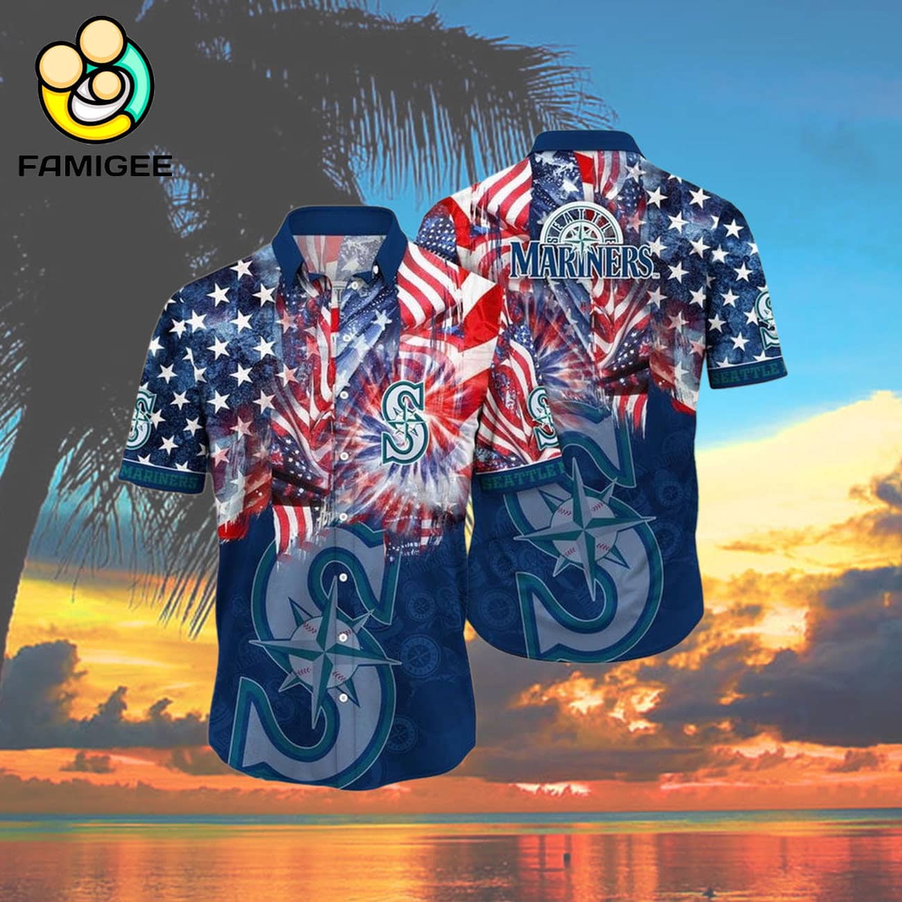 Seattle Mariners Independence Day 4th Of July Hawaiian Shirt Seattle Mariners Independence Day 4th Of July Hawaiian Shirt
