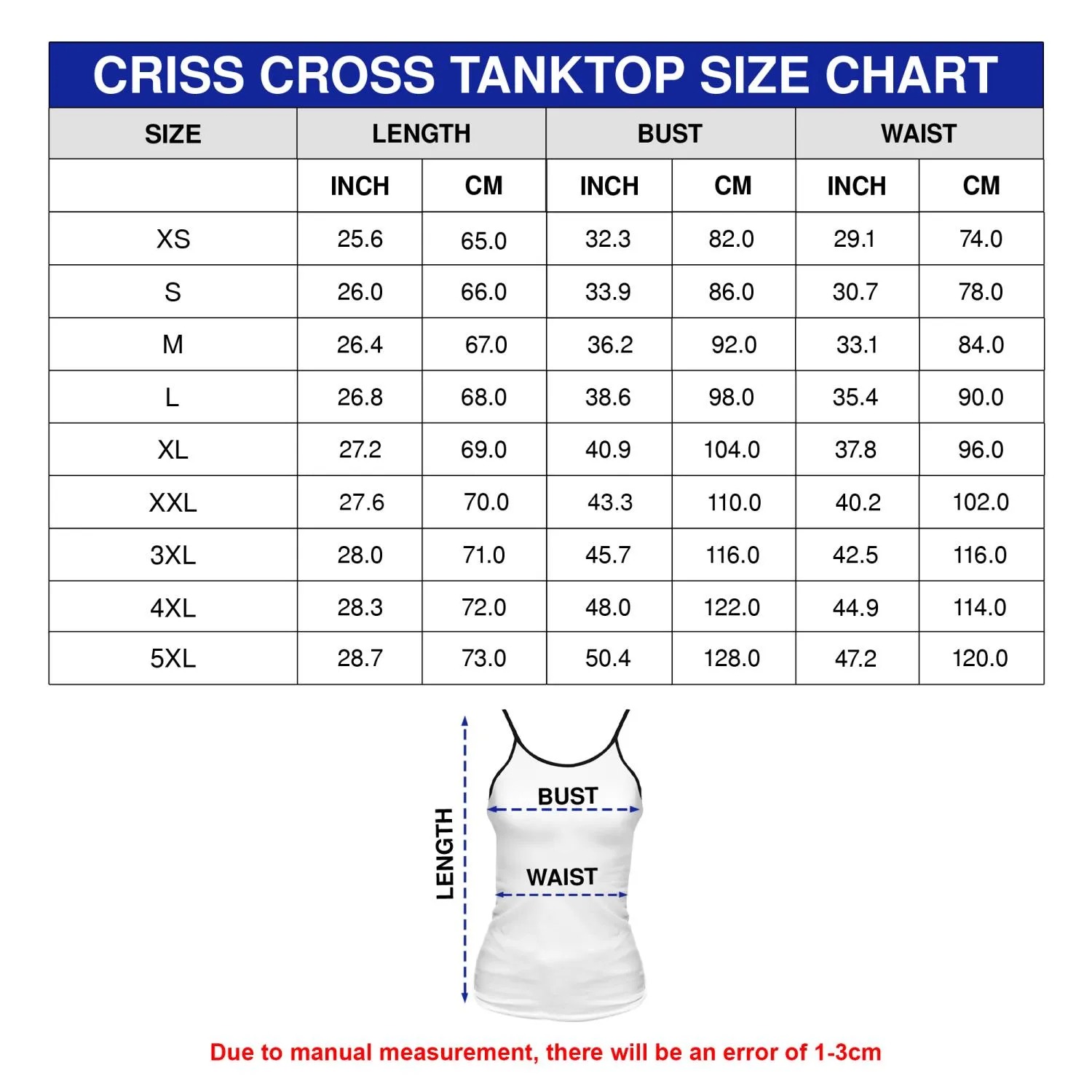 Size Criss Cross Tank Top