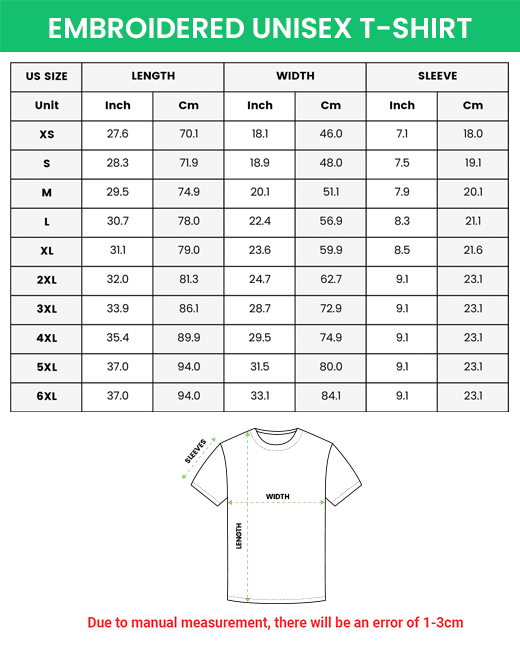 Size Embroidered Tshirt