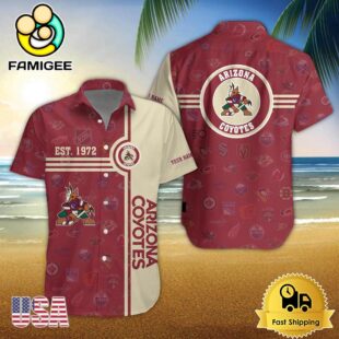 Arizona Coyotes Nhl Logo Pattern Custom Hawaiian Shirt