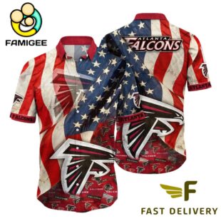 Atlanta Falcons American Flag Hawaiian Shirt