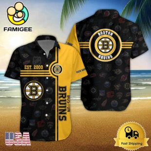 Boston Bruins Nhl Logo Pattern Custom Hawaiian Shirt