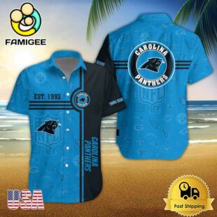 Carolina Panthers NFL Logo Pattern Custom Hawaiian Shirt