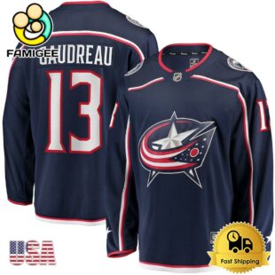 Columbus Blue Jackets Johnny Gaudreau Navy Breakaway Player Hockey Jersey