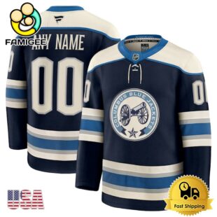 Columbus Blue Jackets Navy Alternate Premium Custom Hockey Jersey