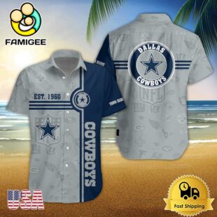 Dallas Cowboys NFL Logo Pattern Custom Hawaiian Shirt