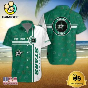 Dallas Stars Nhl Logo Pattern Custom Hawaiian Shirt