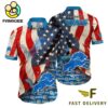 Detroit Lions American Flag Hawaiian Shirt