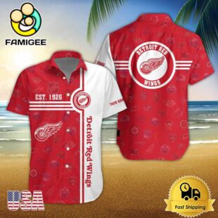Detroit Red Wings Nhl Logo Pattern Custom Hawaiian Shirt