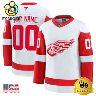 Detroit Red Wings White Away Premium Custom Hockey Jersey