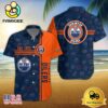 Edmonton Oilers Nhl Logo Pattern Custom Hawaiian Shirt