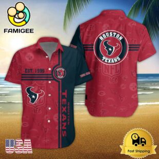 Houston Texans NFL Logo Pattern Custom Hawaiian Shirt