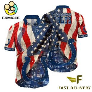 Indianapolis Colts American Flag Hawaiian Shirt
