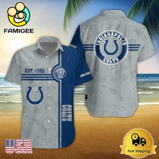 Indianapolis Colts NFL Logo Pattern Custom Hawaiian Shirt