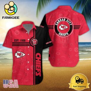 Kansas City Chiefs NFL Logo Pattern Custom Hawaiian Shirt