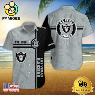 Las Vegas Raiders NFL Logo Pattern Custom Hawaiian Shirt