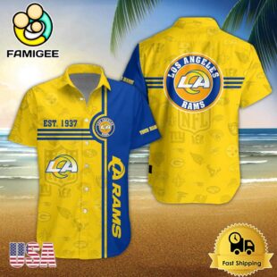 Los Angeles Rams NFL Logo Pattern Custom Hawaiian Shirt