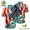 Miami Dolphins American Flag Hawaiian Shirt