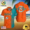 Miami Dolphins NFL Logo Pattern Custom Hawaiian Shirt