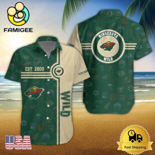 Minnesota Wild Nhl Logo Pattern Custom Hawaiian Shirt
