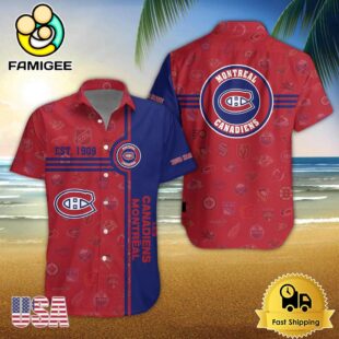 Montreal Canadiens Nhl Logo Pattern Custom Hawaiian Shirt