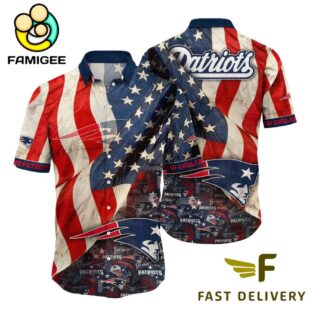 New England Patriots American Flag Hawaiian Shirt