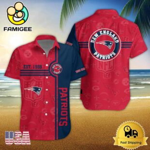 New England Patriots NFL Logo Pattern Custom Hawaiian Shirt