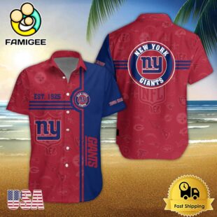 New York Giants NFL Logo Pattern Custom Hawaiian Shirt
