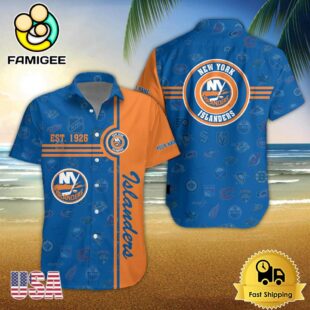 New York Islanders Nhl Logo Pattern Custom Hawaiian Shirt