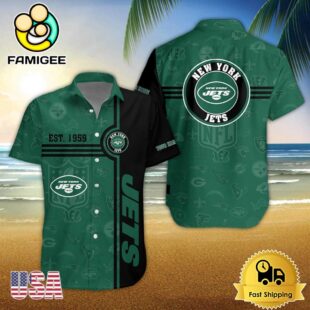 New York Jets NFL Logo Pattern Custom Hawaiian Shirt