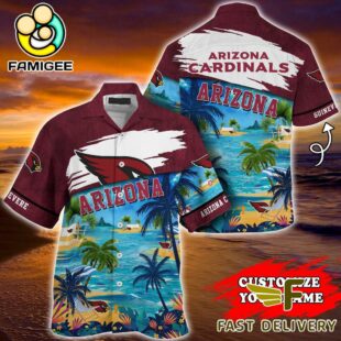 NFL Arizona Cardinals Hawaii Beach Custom Name Hawaiian Shirt